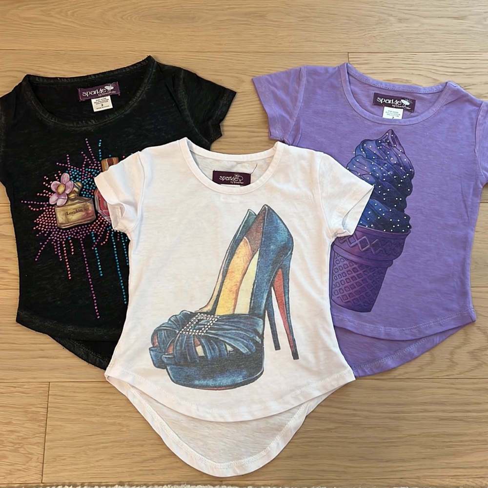Sparkle By Stoopher Girls Tees - lot of 3 - Size 2T